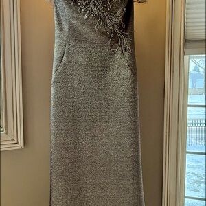 Sophisticated Silver Long Sleeve Dress